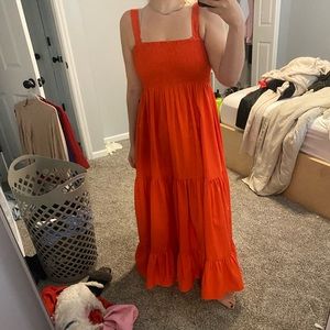 Zara orangey- red maxi
